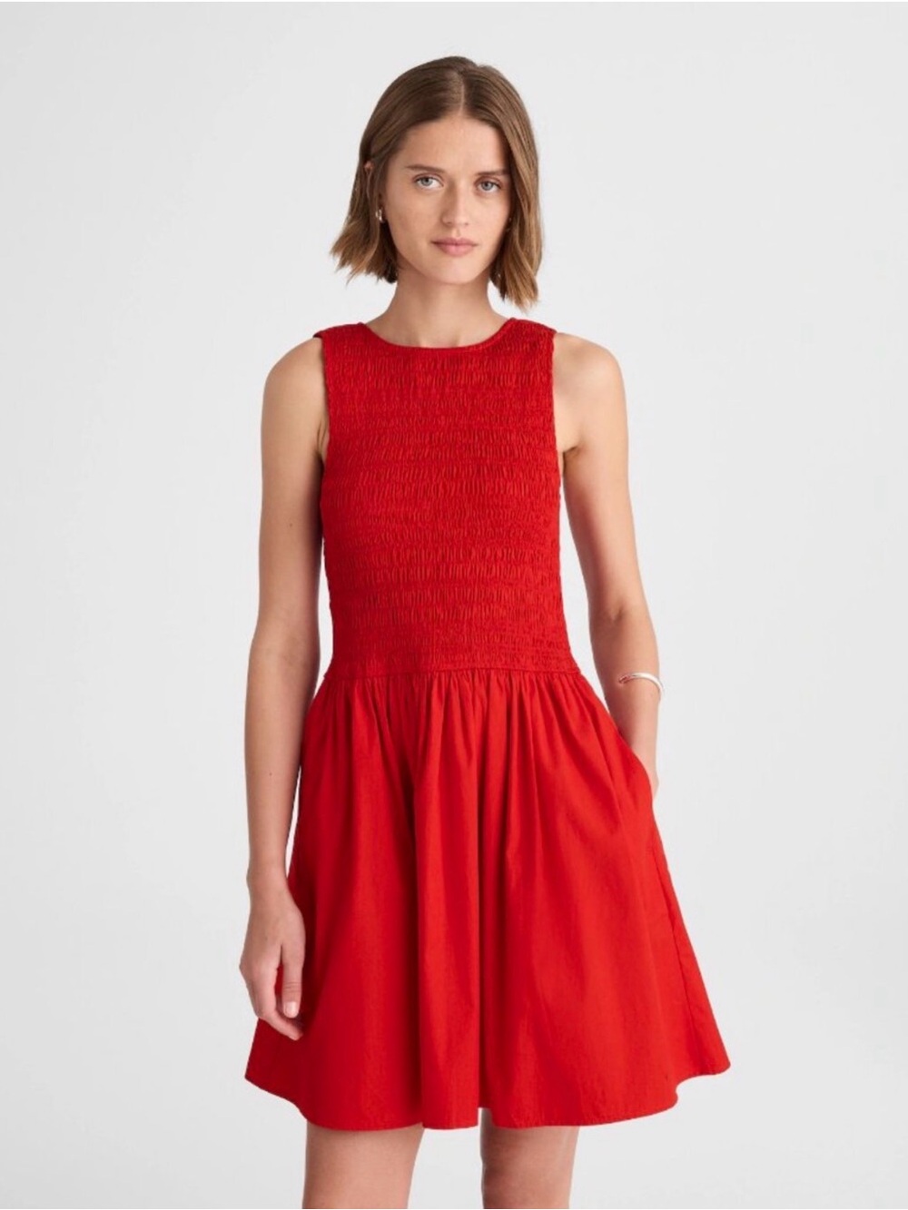 Madewell Melody Scoop Back Mini Dress in Festival Red